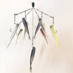 Alabama Rig Bama Fish Roller Ghost Wire Complete Set Used 18# - Thumbnail 1