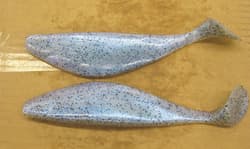 9" Shad Paddle Tail Swimbait great for Umbrella Rig 6 Cnt. Bag Blue Pearl Pepper - Thumbnail 2