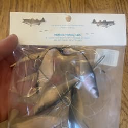 7” Umbrella Rig 4 Arm With 4” Shad (5)  Pearl Black New In Package McKala Fishin - Thumbnail 14