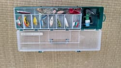 Old Lure Set Tackle Box Heddon Daiwa Cordell Lures, Arbogast Strike King, Very - Thumbnail 10