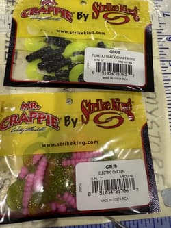 10X Mix Lot Strike King Panfish Mr Crappie Curly Tail Grub Fishing Lures - Thumbnail 9