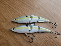 (2) Strike King Sexy Swimmer Jointed Swimbait Fishing Lures, DISCONTINUED  - Thumbnail 1