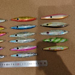 Marine Bait Reppuu Kai Metal Jig Set 17pcs Blue Fish Used - Thumbnail 2