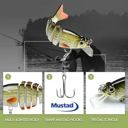 Lifelike Fishing Lures for Bass Trout Crappie, Swimbait, Great Gift - Thumbnail 4