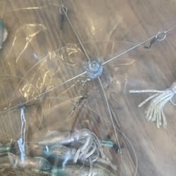 9” Umbrella Rig 4 Arm 11” With 5.5” Squid (9)  8/0 Mustad New Pkg Blue/pink Pep - Thumbnail 17