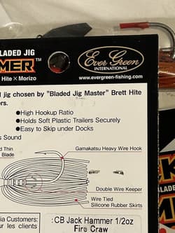 LOT OF 4 Z-MAN CHATTERBAIT JACK HAMMER  1/2OZ LURES FIRE CRAW COLOR NIPS - Thumbnail 2