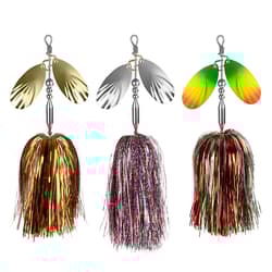 Fishing Spinner 3pcs, Musky Bucktail Spinnerbait with Double Blades for Pike,... - Thumbnail 1