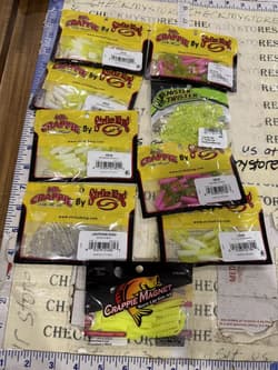 9X Mix Lot Strike King Panfish Mr Crappie Curly Tail Grub Fishing Lures - Thumbnail 1