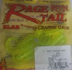 Strike King Rage Tail  RGCG-41 Crappie Grub Chart Silver Flk-1pk of 10pcs-NEW - Thumbnail 3