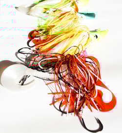 New 4 Bearded Buzzbait Bucktail, Saltwater 40 and 20 Gramm Jigs, Flounder, Fluke - Thumbnail 4