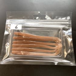 816755 Gary Yamamoto 4 Inch Cut Tail Worm 6 Pieces 241 Cinnamon Condition B C - Thumbnail 2