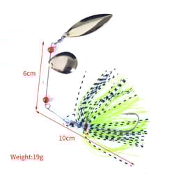 4PCS Spinnerbait Fishing Lure Buzzbait 19g Blade Bait Spoon Rubber Skirt Bass - Thumbnail 4