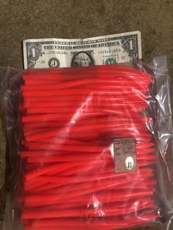 Bulk Pack Surge Tube Lt Red 7/0 Cut Trolling Saltwater Lures Striper Cuda Rig - Thumbnail 1