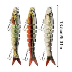 3Pcs Swimbait for Bass Fishing Realistic Fish Lures Bass Trout Crappie Walleye - Thumbnail 9