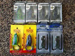 LUNKERHUNT LUNKER FROG STRIKE KING KVD SEXY FROG TERMINATOR FISHING LURES LOT - Thumbnail 1
