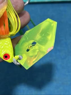 Large Original Chatterbait Green Yellow And Gold Fishing Lure - Thumbnail 6