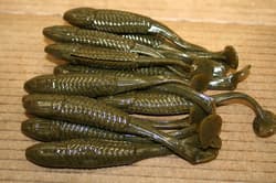 5" Swim Minnow Green Pumpkin Paddle Tail Swimbait Trailer for A Rig 50 pack - Thumbnail 3