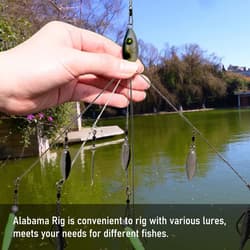 3 Pcs 8.5 in 0.6 Oz Alabama Rigs, 5 Arm Umbrella Rig Swimbait with 4 Willow L... - Thumbnail 4
