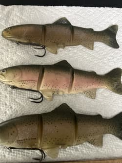 Original Rare Castaic Baits Platinum Series 8” Soft Jointed Trout Swimbait SS - Thumbnail 4