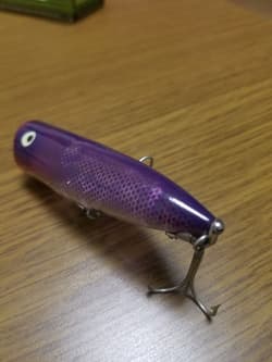 Heddon Chugger Spook Research Purple Clear Vintage Used–Rare Color - Thumbnail 8