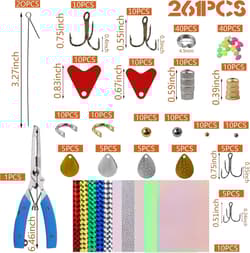 Fishing Spinner Bait Making Kit, 261pcs DIY Fishing Lure Making Kit Buzzbait ... - Thumbnail 2