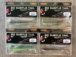 Duckett BD Subtle Tail 6inch Soft Plastic Swimbaits - 4 PACK FISHING LURE BUNDLE - Thumbnail 2