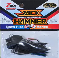 (Ct of 2) Z-Man Evergreen Chatterbait Jack Hammer 3/8 oz Evergreen Custom Blade! - Thumbnail 3