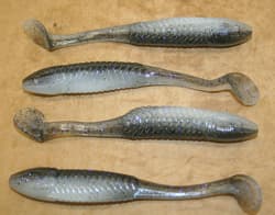 5" Swim Minnow Crystal Shad Paddle Tail Swimbait Trailer for A Rig 50 pack bulk  - Thumbnail 1