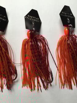 Zman Chatterbait Elite 3/8oz 5 Count Gamakatsu 5/0 Hook,Fire Craw,Hand Tied - Thumbnail 4