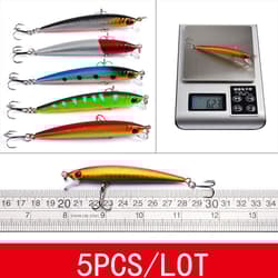 56PCS Minnow Fishing Lure Hard Artificial Mixed Swimbait Crankbait Trolling Pike - Thumbnail 10