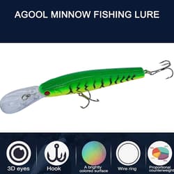 Fishing Lures Hard Baits Bass Crankbait Minnow, 10pcs Deep Diving Swimbait wi... - Thumbnail 5