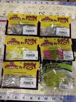 7X Mix Lot Strike King Panfish Mr Crappie Curly Tail Grub Fishing Lures - Thumbnail 7