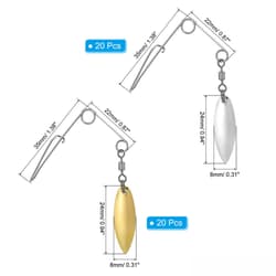 40Pcs Fishing Spinnerbait Wire w/ Medium Willow Leaf Blade - Thumbnail 3