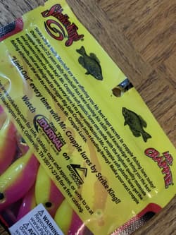 Mr Crappie Strike King Scizzor Shad Body Hot Chicken - Thumbnail 5