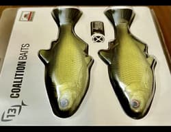 1-2 pk 13 Fishing Coalition Bait Co BAMF Wedge Swimbait Lures GOLDEN RETRIEVER - Thumbnail 4