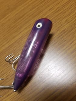 Heddon Chugger Spook Research Purple Clear Vintage Used–Rare Color - Thumbnail 4