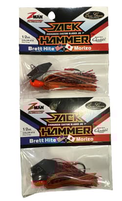 Lot Of 2 Z-Man Evergreen Jack Hammer Chatterbait 1/2 Oz Color #14 NEW Fire Craw - Thumbnail 1