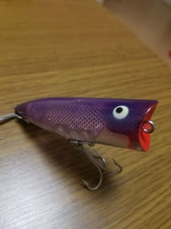 Heddon Chugger Spook Research Purple Clear Vintage Used–Rare Color - Thumbnail 6