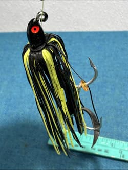 Large Original Chatterbait Black Green And Yellow Fishing Lure - Thumbnail 7