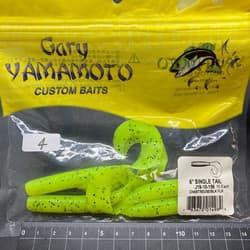 818317 Gary Yamamoto 6 Inch Jumbo Gloves 4 Pieces 156 Chartreuse Black Flk Condi - Thumbnail 1