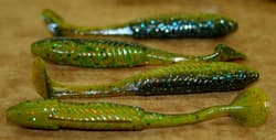 3.5" Swim Minnow Sunfish Laminate Paddle Tail Swimbait Trailer for A Rig 50 pk - Thumbnail 2