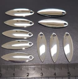 10 Pieces   Silver Willow Leaf Parts Blade 25Mm Metal Jig Head Minimal - Thumbnail 1