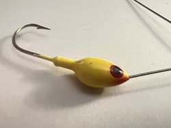 Twenty (20) NEW 1/2 oz Spinnerbait heads w R Bend Wire Yellow w Red/Black Eyes - Thumbnail 4