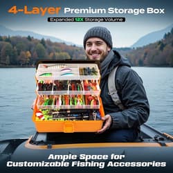 Large 4 Layer Tackle Box W/ 547Pcs Fishing Lures Kit Pliers Hooks Weights Gear - Thumbnail 3