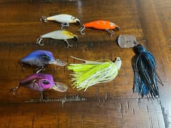 (Lot of 7) KastKing Lures Baits Hard Baits Chatterbait, Swimjig, Crankbait, BFS - Thumbnail 1