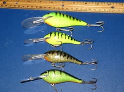 Lot of 4 Strike King Diving Crankbait Dance Dancin Shad Lures Fire Tiger - Thumbnail 2