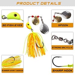 Spinner Baits Fishing Lures Kit,Bass Fishing Lures Spinnerbaits Buzzbait 12pcs - Thumbnail 3