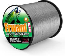 NEW Frwanf 8-Strand Braided PE Fishing Line 1000m Size 7 Gray for Freshwater - Thumbnail 2