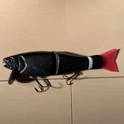 Rare Roman Made Roman Trick Black Red Tail Rubber Lip Swimbait Lure No Box Used - Thumbnail 1