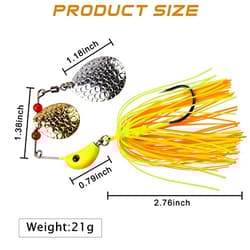 Spinner Baits Fishing Lures Kit,Bass Fishing Lures Spinnerbaits Buzzbait 12pcs - Thumbnail 5